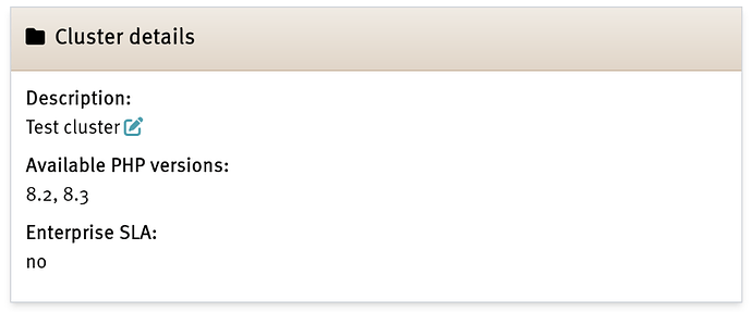 "PHP versions available on a cluster"